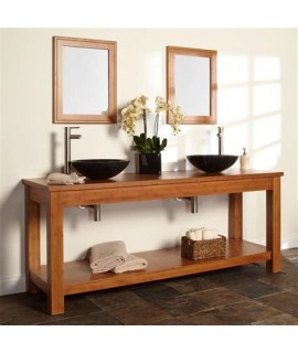 Consola pentru doua lavoare din lemn masiv de rasinoase