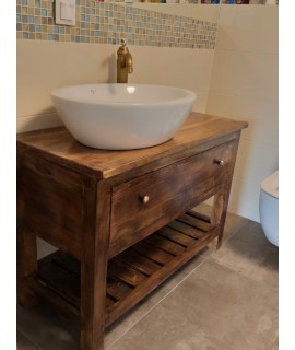 Consola pentru baie vintage cu dulap