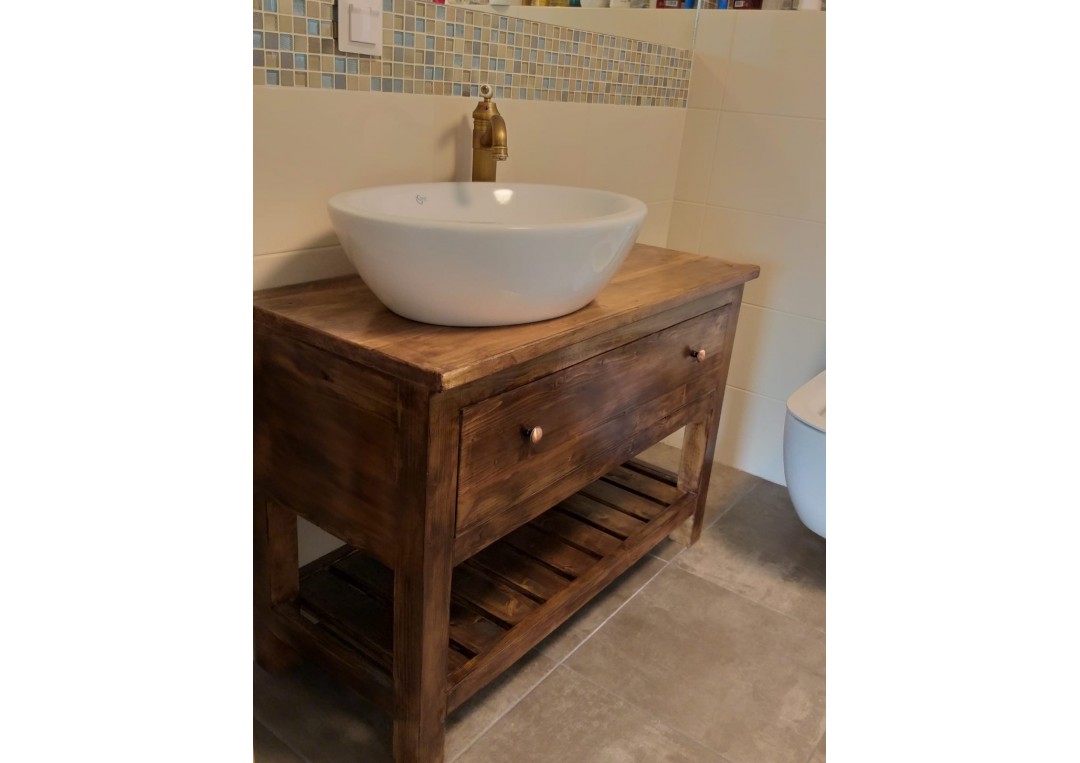 Consola pentru baie vintage cu dulap