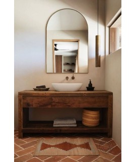 Consola pentru baie maro cu sertare false  120/75/50 cm