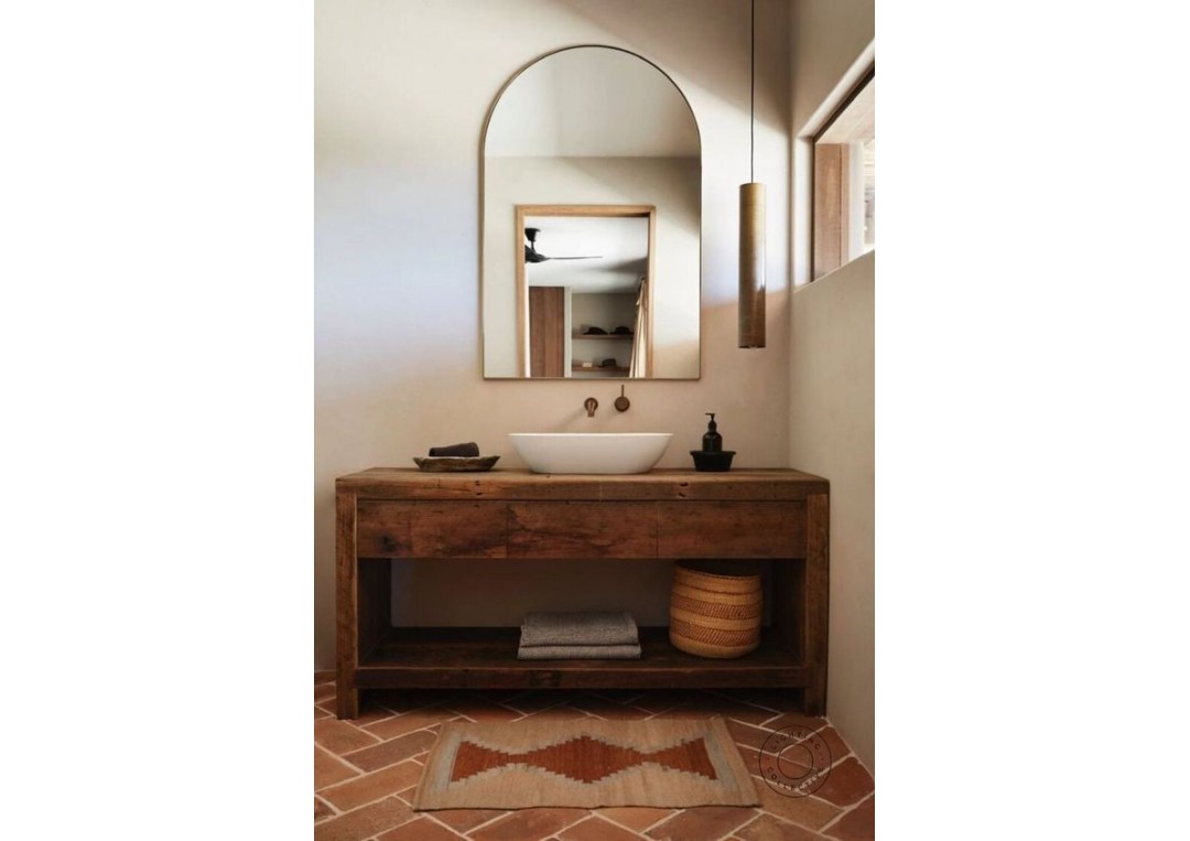 Consola pentru baie maro cu sertare false  120/75/50 cm