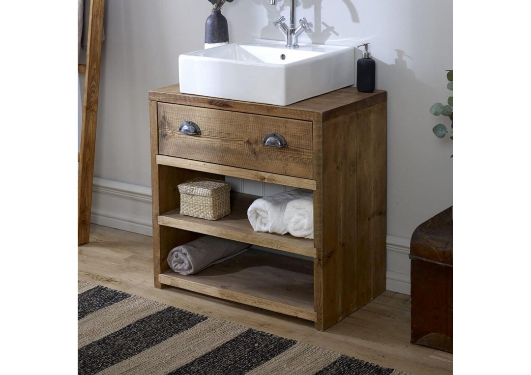 Consola rustica cu dulap 75/75/50 cm