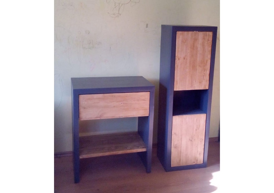 Set mobilier baie din lemn gricu stejar